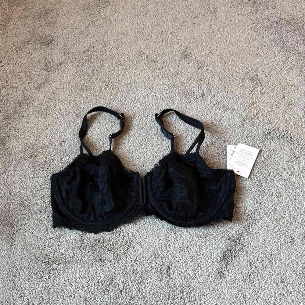 Auden Black Unlined Balconette Coverage Underwire Bra SIZE 34D
